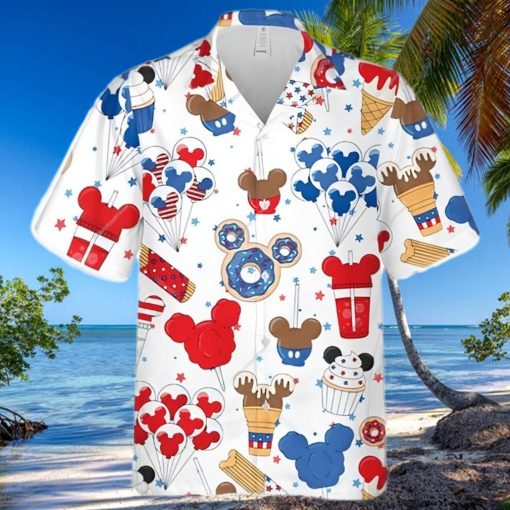 Mickey American Sweets 4th Of July Full Printing Hawaiian Shirt – White