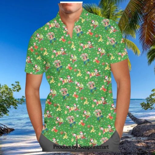 Mickey And Friends Christmas Celebration Disney Cartoon Graphics Inspired Full Printing Hawaiian Shirt