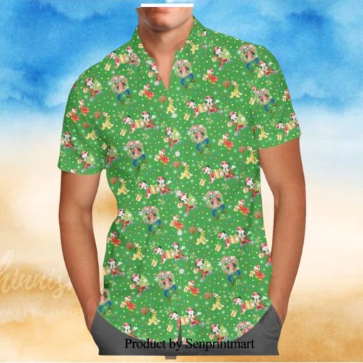 Mickey And Friends Christmas Celebration Disney Cartoon Graphics Inspired Full Printing Hawaiian Shirt