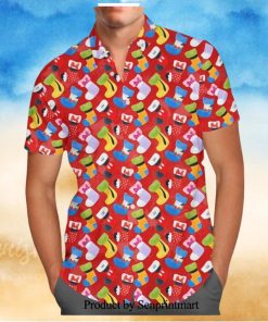 Mickey And Friends Christmas Stockings Pattern Disney Cartoon Graphics Full Printing Hawaiian Shirt
