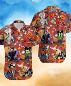 Mickey And Friends Halloween Villain Costume Disney Full Printing Hawaiian Shirt