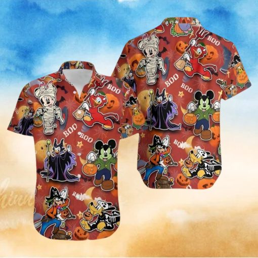 Mickey And Friends Halloween Villain Costume Disney Full Printing Hawaiian Shirt