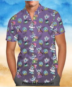 Mickey And Friends Hot Air Balloon Ride Disney Cartoon Graphics Inspired Full Printing Hawaiian Shirt