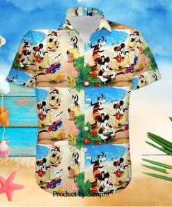 Mickey And Friends In Hawaii Disney Cartoon Graphics Full Printing Hawaiian Shirt