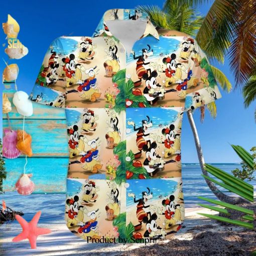 Mickey And Friends In Hawaii Disney Cartoon Graphics Full Printing Hawaiian Shirt