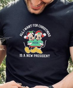 Mickey And Minnie Mouse All I Want For Christmas Is A New President T Shirt