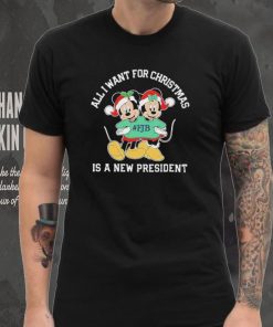 Mickey And Minnie Mouse All I Want For Christmas Is A New President T Shirt