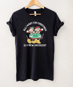 Mickey And Minnie Mouse All I Want For Christmas Is A New President T Shirt