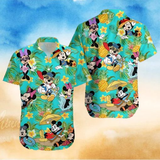 Mickey And Minnie Vacation Disney Cartoon Graphics Full Printing Hawaiian Shirt