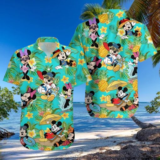 Mickey And Minnie Vacation Disney Cartoon Graphics Full Printing Hawaiian Shirt