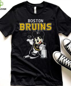 Mickey Boston Bruins With The Stanley Cup Hockey NHL T Shirt