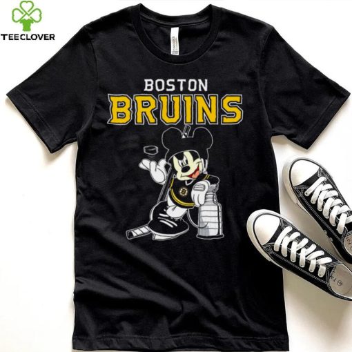 Mickey Boston Bruins With The Stanley Cup Hockey NHL T Shirt