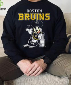 Mickey Boston Bruins With The Stanley Cup Hockey NHL T Shirt