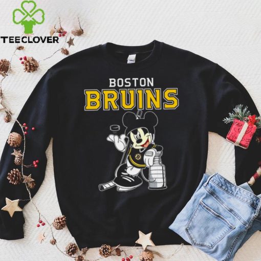 Mickey Boston Bruins With The Stanley Cup Hockey NHL T Shirt