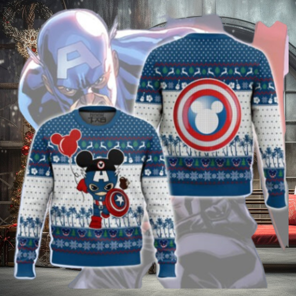 Mickey Captain America Ugly Sweater Mickey Captain America Ugly Sweater