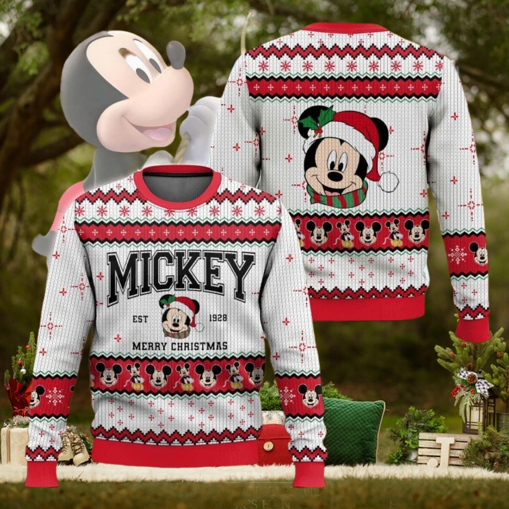 Mickey Christmas Ugly Sweater, Disney Holiday Sweater, Mickey Mouse Santa Hat Adult Kid Shirt, Movie Christmas Sweatshirt, Xmas Gift Mickey Christmas Ugly Sweater, Disney Holiday Sweater, Mickey Mouse Santa Hat Adult Kid Shirt, Movie Christmas Sweatshirt, Xmas Gift