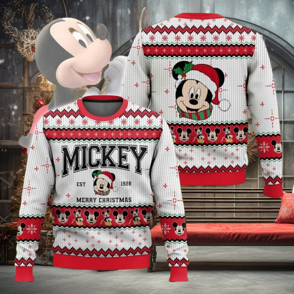 Mickey Christmas Ugly Sweater, Disney Holiday Sweater, Mickey Mouse Santa Hat Adult Kid Shirt, Movie Christmas Sweatshirt, Xmas Gift Mickey Christmas Ugly Sweater, Disney Holiday Sweater, Mickey Mouse Santa Hat Adult Kid Shirt, Movie Christmas Sweatshirt, Xmas Gift