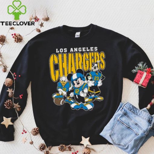 Mickey Donald Duck And Goofy Football Team Los Angeles Chargers T Shirt