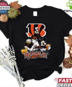 Mickey Friends Cincinnati Bengals Tee Disney Inspired Game Day Football NFL Shirt