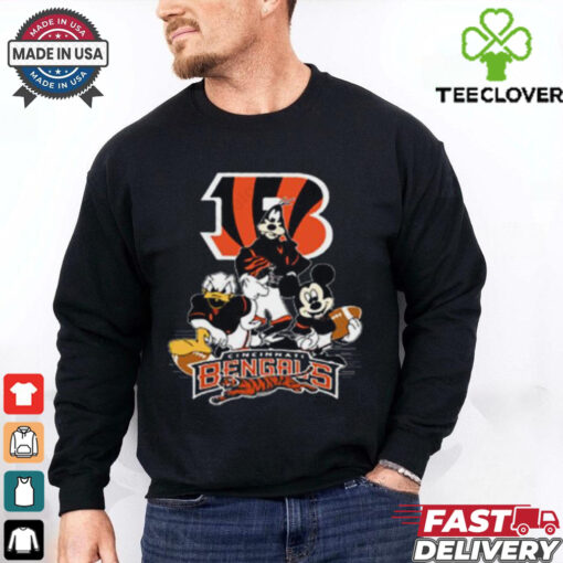 Mickey Friends Cincinnati Bengals Tee Disney Inspired Game Day Football NFL  Shirt