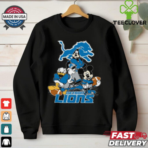 Mickey Friends Detroit Lions Tee Disney Inspired Game Day Football NFL Shirt
