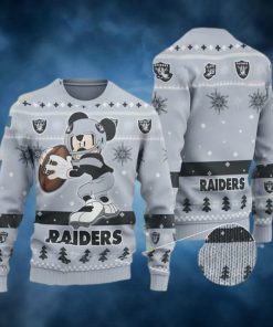 Mickey Funny Las Vegas Raiders Ugly Christmas Sweater Gift For Disney Fan