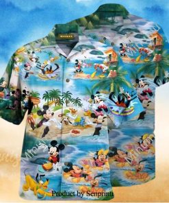 Mickey Minnie Mouse Donald Daisy Duck Pluto Dog Disney Chill At The Beach Full Printing Hawaiian Shirt