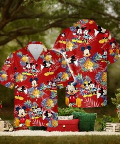 Mickey Minnie Mouse Pineapple Red Hawaiian T Shirt