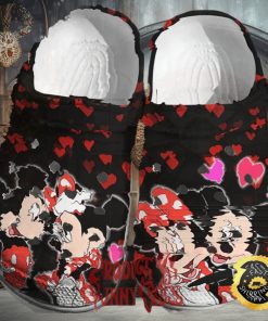 Mickey Minnie Pattern Hearts Valentines Crocs