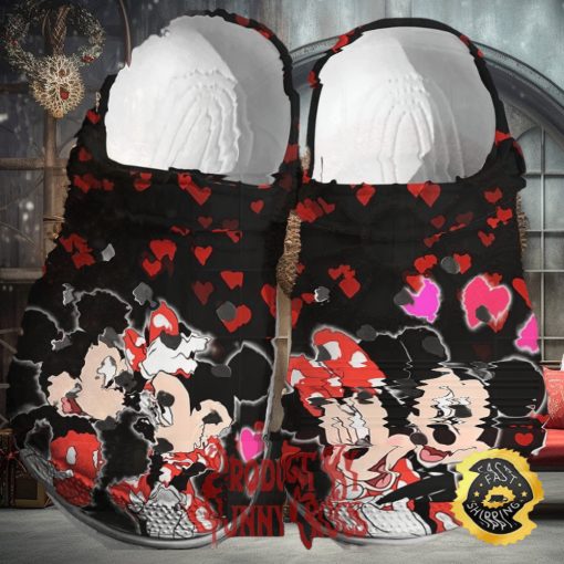 Mickey Minnie Pattern Hearts Valentines Crocs