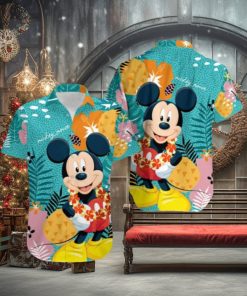 Mickey Mouse Aloha Flower Hawaiian T Shirt