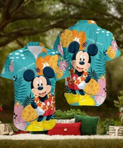 Mickey Mouse Aloha Flower Hawaiian T Shirt