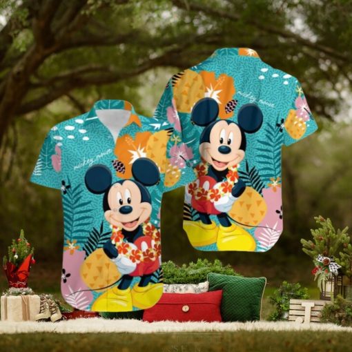 Mickey Mouse Aloha Flower Hawaiian T Shirt