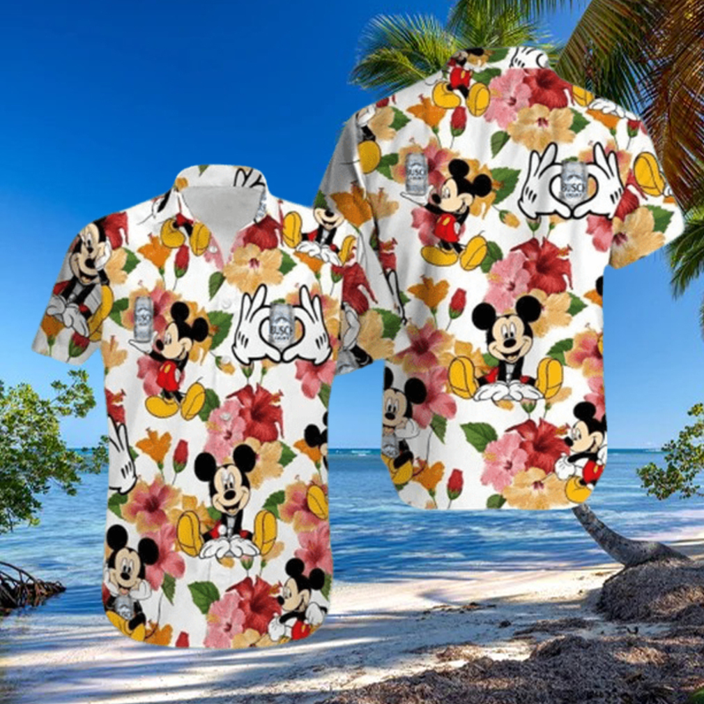 Mickey Mouse And Busch Light Beer Hawaiian Shirt Mickey Mouse And Busch Light Beer Hawaiian Shirt