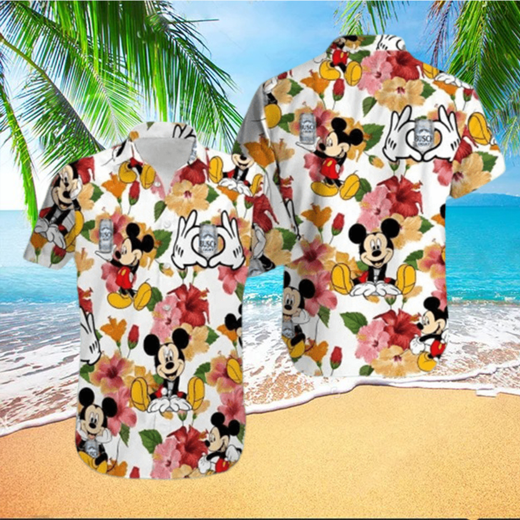 Mickey Mouse And Busch Light Beer Hawaiian Shirt Mickey Mouse And Busch Light Beer Hawaiian Shirt