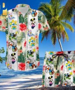 Mickey Mouse And Friends Disney Cartoon Graphics Full Printing Combo Aloha Hawaiian Shirt And Beach Shorts