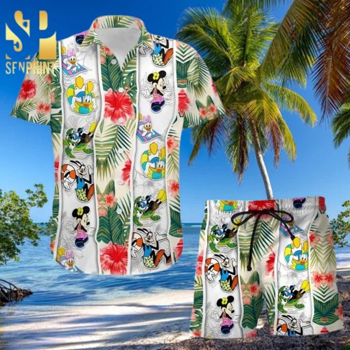 Mickey Mouse And Friends Disney Cartoon Graphics Full Printing Combo Aloha Hawaiian Shirt And Beach Shorts