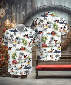 Mickey Mouse And Island Coconut Tree Hawaiian T Shirt