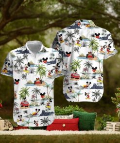 Mickey Mouse And Island Coconut Tree Hawaiian T Shirt