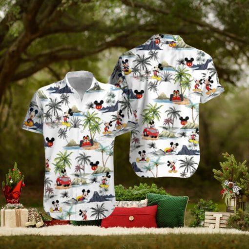 Mickey Mouse And Island Coconut Tree Hawaiian T Shirt