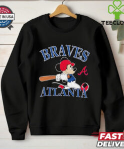 Mickey Mouse Atlanta Braves baseball logo shirt