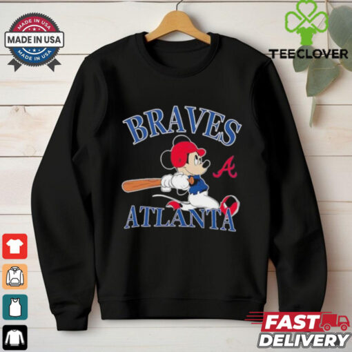 Mickey Mouse Atlanta Braves baseball logo shirt