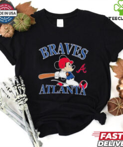 Mickey Mouse Atlanta Braves baseball logo shirt