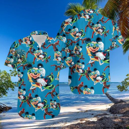 Mickey Mouse Beach Spiderman Avengers Mens Funny Hawaiian Shirts