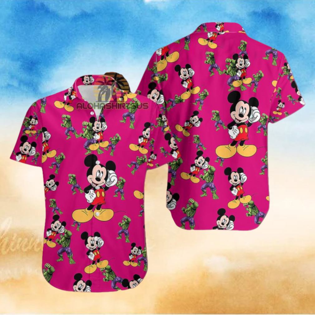 Mickey Mouse Call Phone Avengers Hulk Mens Hawaiian T Shirts Mickey Mouse Call Phone Avengers Hulk Mens Hawaiian T Shirts