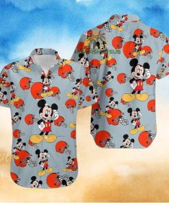 Mickey Mouse Call Phone Cleveland Browns Grey Tacky Hawaiian Shirt