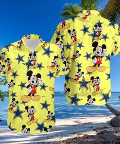 Mickey Mouse Call Phone Dallas Cowboys Yellow Famous Hawaiian Shirts