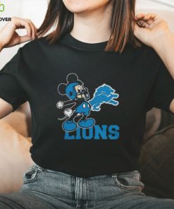 Mickey Mouse Cartoon Detroit Lions Football Player Helmet Logo Shirts