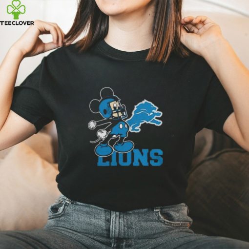 Mickey Mouse Cartoon Detroit Lions Football Player Helmet Logo Shirts