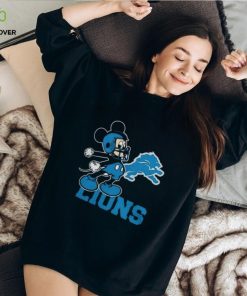 Mickey Mouse Cartoon Detroit Lions Football Player Helmet Logo Shirts